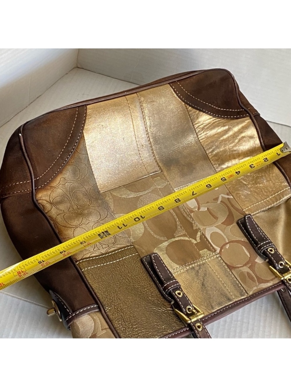 Coach leather patchwork top bag - Picture 10 of 13